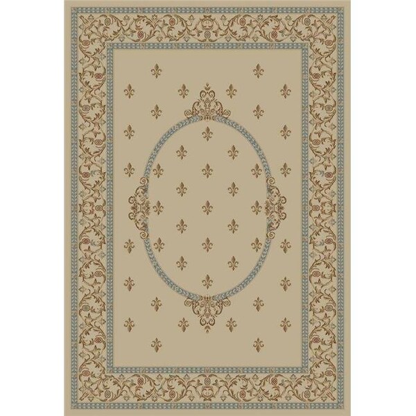 Concord Global Trading Concord Global 63126 6 ft. 7 in. x 9 ft. 3 in. Jewel F.Lys Medallion - Ivory 63126 - main